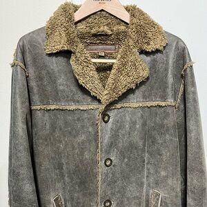 Guess Outerwear Sherpa Lined Genuine Leather Jacket/ Coat : MSRP: 798.00 NOS!!!